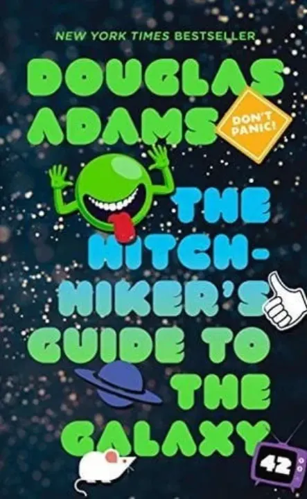 Book cover: The Hitchhiker's Guide to the Galaxy by Douglas Adams