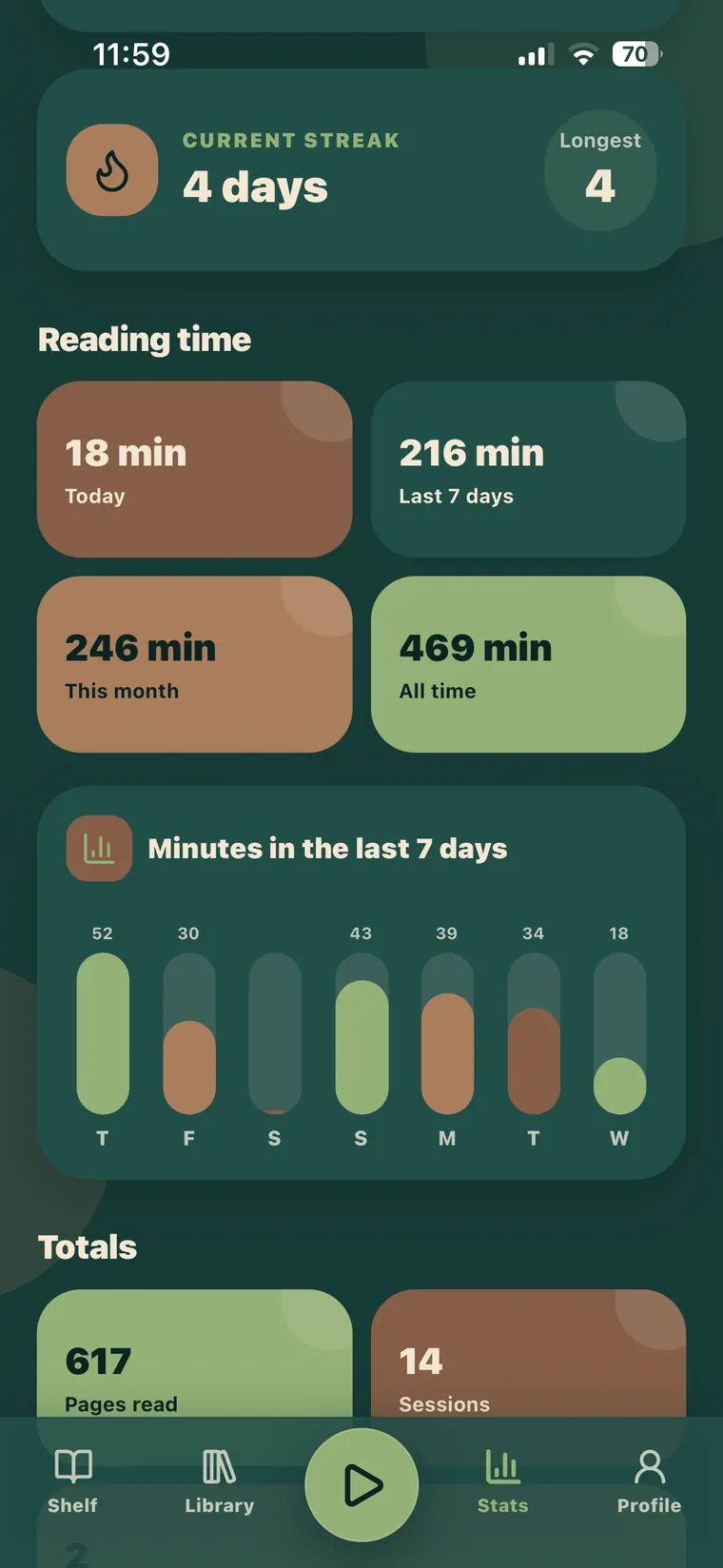 See Your Reading Story — Reading time, streaks & progress.